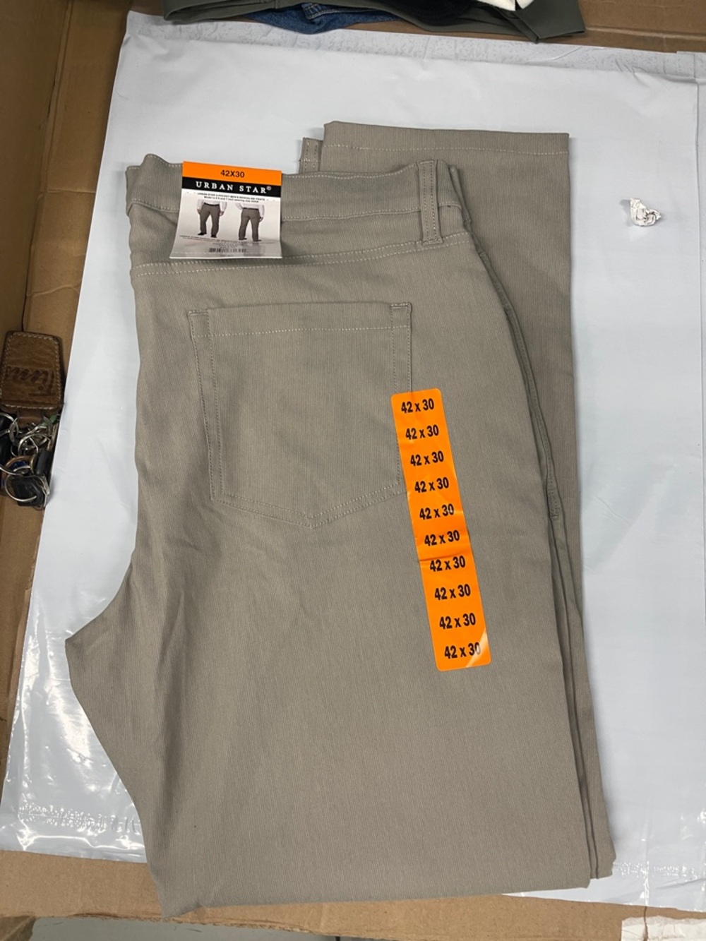 Urban Star Men’s Straight Chino Pants in Light Khaki